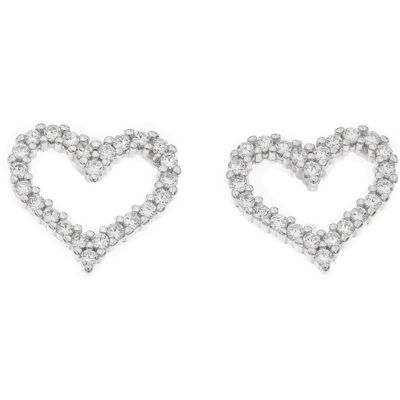 Silver Bar Nätt hjärta pave örhängen 10 x 11 mm 2130 Silver Bar Nätt hjärta pave örhängen 10 x 11 mm 2130