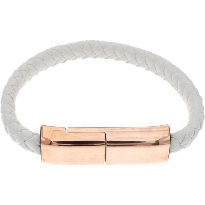 Silver Bar USB-laddnigskabel-armband vit för C-serien Android 18,5 cm 2288 Silver Bar USB-laddnigskabel-armband vit för C-serien Android 18,5 cm 2288
