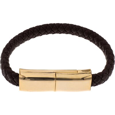 Silver Bar USB-laddnigskabel-armband brun C-serien Android 20,5 cm 2290 Silver Bar USB-laddnigskabel-armband brun C-serien Android 20,5 cm 2290