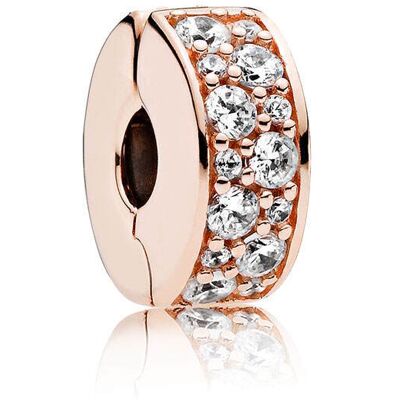 Pandora 14k Rose Gold-Plated 781817CZ Shining Elegance klämstopp Pandora 14k Rose Gold-Plated 781817CZ Shining Elegance klämstopp