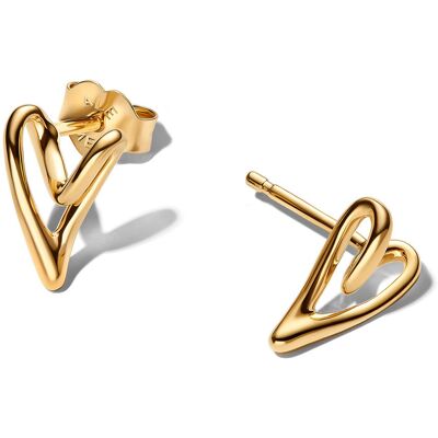 PANDORA ESSENCE guld-platerad hjärtörhängen 264393C00 PANDORA ESSENCE guld-platerad hjärtörhängen 264393C00