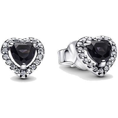 Pandora Timeless svarta hjärta örhängen 298427C03 Pandora Timeless svarta hjärta örhängen 298427C03
