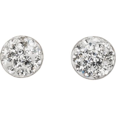 Silver Bar konvex örhängen pave klar 6 mm 3544 Silver Bar konvex örhängen pave klar 6 mm 3544