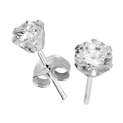 Silver Bar zirkon örhängen klar 4 mm 3741 Silver Bar zirkon örhängen klar 4 mm 3741