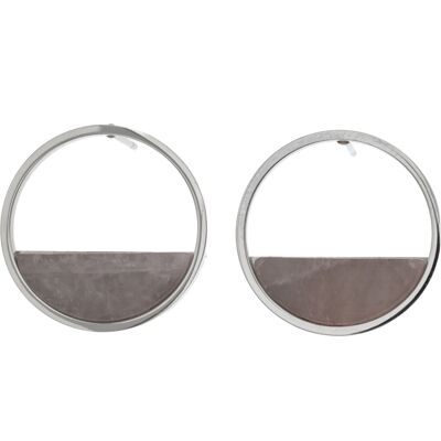 Silver Bar Ellips örhängen med natural sten 20 mm 4426 Silver Bar Ellips örhängen med natural sten 20 mm 4426