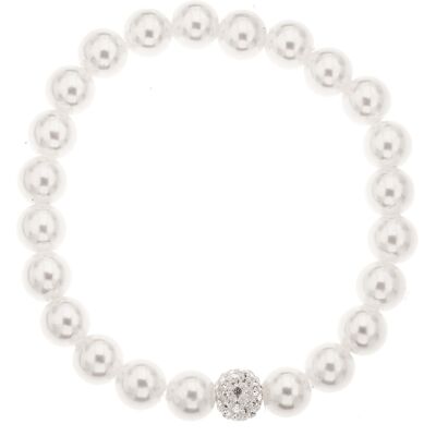 Silver Bar pärlemor armband flexibel one size vit 4842 Silver Bar pärlemor armband flexibel one size vit 4842