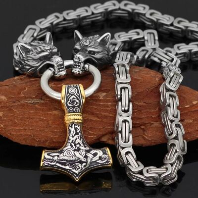 Varia Design Wolves halsband silver-guld Varia Design Wolves halsband silver-guld