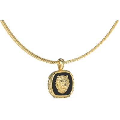 GUESS Lion King guld och svartfärgat lejonhalsband JUMN04002JWYGBKT/U GUESS Lion King guld och svartfärgat lejonhalsband JUMN04002JWYGBKT/U