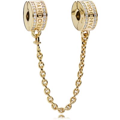 Pandora 14k Gold-Plated Logo säkerhetskedja 768642C01 Pandora 14k Gold-Plated Logo säkerhetskedja 768642C01