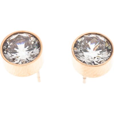 Silver Bar The bling stiftörhängen med zirkon 8 mm stål rosegoldplaterad 8126 Silver Bar The bling stiftörhängen med zirkon 8 mm stål rosegoldplaterad 8126