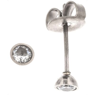 Silver Bar titan kubiska zirkon 3mm örhängen 8164 Silver Bar titan kubiska zirkon 3mm örhängen 8164