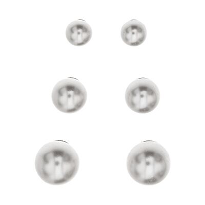 Silver Bar pärl örhängen 3-pack 3+4+5 mm 8325 Silver Bar pärl örhängen 3-pack 3+4+5 mm 8325
