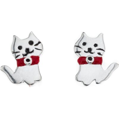 Silver Bar Bob the cat katt örhängen 5 x 8 mm 8369 Silver Bar Bob the cat katt örhängen 5 x 8 mm 8369