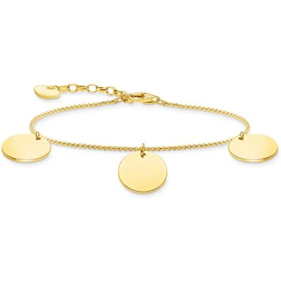 Thomas Sabo with three discs gulfärgad armband A1961-413-39-L19V Thomas Sabo with three discs gulfärgad armband A1961-413-39-L19V