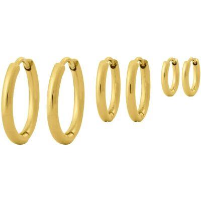 Edblad Triple Pair Hoops örhängen Gold 125185 smyckeset Edblad Triple Pair Hoops örhängen Gold 125185 smyckeset
