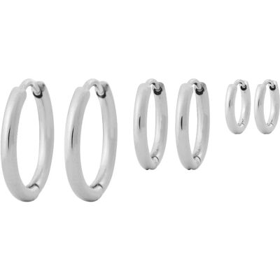 Edblad Triple Pair Hoops örhängen Steel 125186 smyckeset Edblad Triple Pair Hoops örhängen Steel 125186 smyckeset
