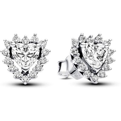 Pandora Timeless Sparkling Heart Halo Stud Earrings Sterling silver örhängen 293097C01 Pandora Timeless Sparkling Heart Halo Stud Earrings Sterling silver örhängen 293097C01