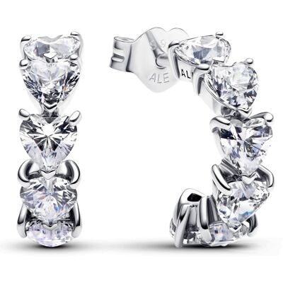 Pandora Classic Stone Sparling Hearts hoops 293657C01 Pandora Classic Stone Sparling Hearts hoops 293657C01