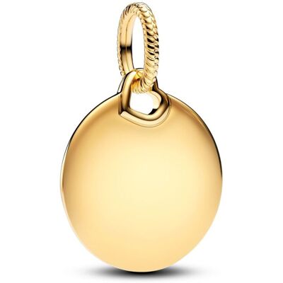 Pandora Moments Engravable round 14k gold-plated berlock 368610C00 Pandora Moments Engravable round 14k gold-plated berlock 368610C00