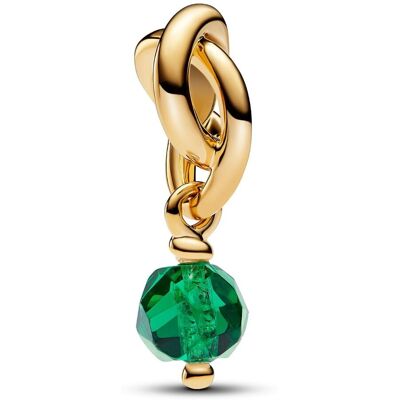 Pandora Moments 14k Gold-plated berlock with royal green crystal 763462C05 Pandora Moments 14k Gold-plated berlock with royal green crystal 763462C05