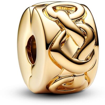 Pandora Moments Knotted hearts 14k gold-plated klämstopp 768035C00 Pandora Moments Knotted hearts 14k gold-plated klämstopp 768035C00