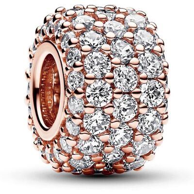 Pandora Moments Sparkling Pave Triple-row 14k Rose gold-plated berlock 782820C01 Pandora Moments Sparkling Pave Triple-row 14k Rose gold-plated berlock 782820C01