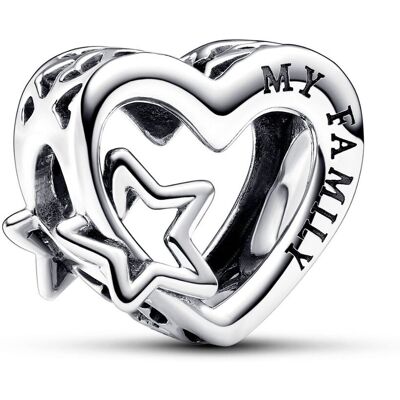 Pandora Moments Openwork Family Heart & Star sterling silver berlock 792829C00 Pandora Moments Openwork Family Heart & Star sterling silver berlock 792829C00
