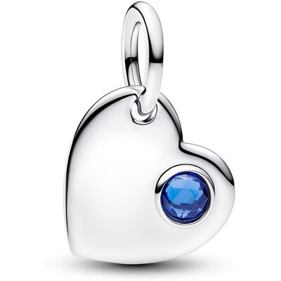 Pandora graverbart hjärta hängsmycke i silver blå kristall 794295C09 Pandora graverbart hjärta hängsmycke i silver blå kristall 794295C09