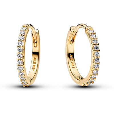 Pandora Timeless gulgallrade pavé hoop-örhängen 264649C01 Pandora Timeless gulgallrade pavé hoop-örhängen 264649C01