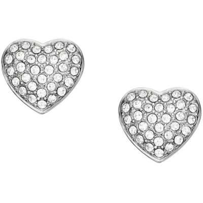 Fossil Sadie silvernfärgade pave hjärtörhängen JF04676040 Fossil Sadie silvernfärgade pave hjärtörhängen JF04676040