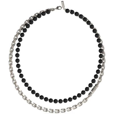 GUESS Edgy Double silver och svartfärgat onyxhalsband JUMN04050JWSTBKT/U GUESS Edgy Double silver och svartfärgat onyxhalsband JUMN04050JWSTBKT/U