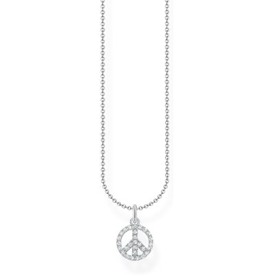 Thomas Sabo Charming Peace with white stones silver halsband KE2175-051-14-L45V Thomas Sabo Charming Peace with white stones silver halsband KE2175-051-14-L45V