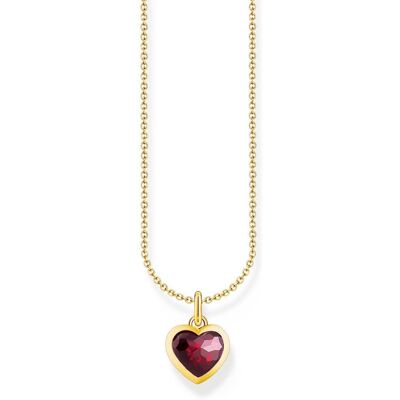 Thomas Sabo Red Zirconia 18K guldpläterat hjärthalsband KE2268-414-10-L45V Thomas Sabo Red Zirconia 18K guldpläterat hjärthalsband KE2268-414-10-L45V