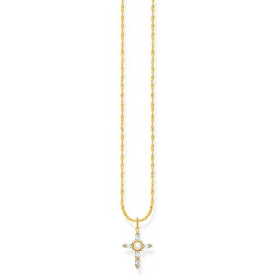 Thomas Sabo True Romance gold-plated white cross Romance korshalsband KE2296-445-14-L45V Thomas Sabo True Romance gold-plated white cross Romance korshalsband KE2296-445-14-L45V