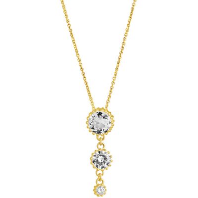 Lempikoru Bud tre stenar guldpläterat halsband 51 077 01 500 Lempikoru Bud tre stenar guldpläterat halsband 51 077 01 500
