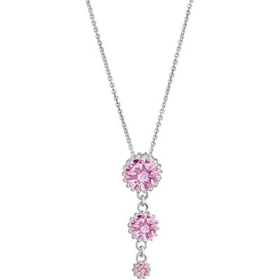 Lempikoru Bud tre stenar silver pink halsband platinerat 31 077 06 500 Lempikoru Bud tre stenar silver pink halsband platinerat 31 077 06 500