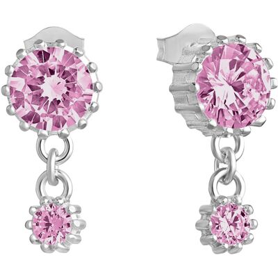 Lempikoru Bud drop örhängen pink med två stenar silver platinerat 33 077 06 000 Lempikoru Bud drop örhängen pink med två stenar silver platinerat 33 077 06 000