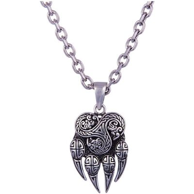 Northern Viking Jewelry Moon Bear Claw And Triskele silver berlock NVJ-H-RS063 Northern Viking Jewelry Moon Bear Claw And Triskele silver berlock NVJ-H-RS063