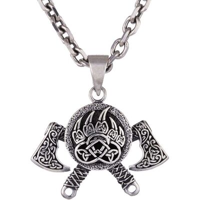 Northern Viking Jewelry Bear Paw Axe silver berlock NVJ-H-RS066 Northern Viking Jewelry Bear Paw Axe silver berlock NVJ-H-RS066