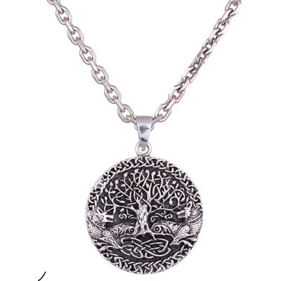 Northern Viking Jewelry Tree Of Life With Fenrir silver berlock NVJ-H-RS070 Northern Viking Jewelry Tree Of Life With Fenrir silver berlock NVJ-H-RS070