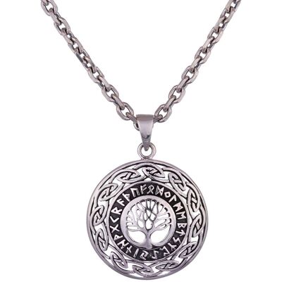 Northern Viking Jewelry Tree Of Life Viking Runes silver berlock NVJ-H-RS072 Northern Viking Jewelry Tree Of Life Viking Runes silver berlock NVJ-H-RS072