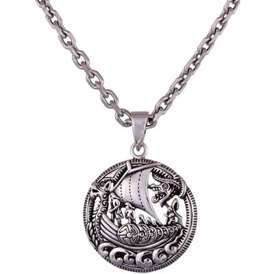 Northern Viking Jewelry Viking Longship silver berlock NVJ-H-RS074 Northern Viking Jewelry Viking Longship silver berlock NVJ-H-RS074