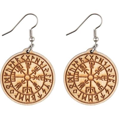 Northern Viking Jewelry Vegvisir örhängen av trä NVJKK045 Northern Viking Jewelry Vegvisir örhängen av trä NVJKK045