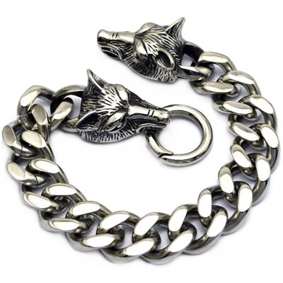 Northern Viking Jewelry Steel Chain Wolf Head NVJRA012 armband Northern Viking Jewelry Steel Chain Wolf Head NVJRA012 armband