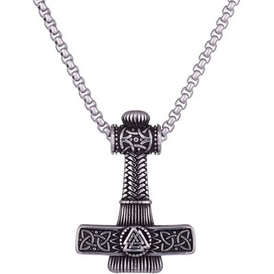 Northern Viking Jewelry Thorin Vasara Valknut Hammer halsband NVJRS118 Northern Viking Jewelry Thorin Vasara Valknut Hammer halsband NVJRS118