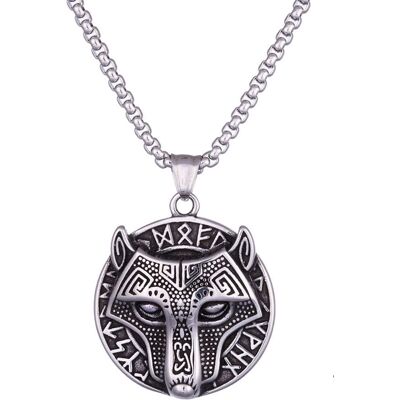 Northern Viking Jewelry Riimu Guardian Wolf halsband NVJRS124 Northern Viking Jewelry Riimu Guardian Wolf halsband NVJRS124