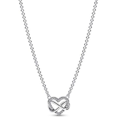 Pandora Moments Sparkling Infinity Heart Sterling silver hjärthalsband 392666C01-50 Pandora Moments Sparkling Infinity Heart Sterling silver hjärthalsband 392666C01-50