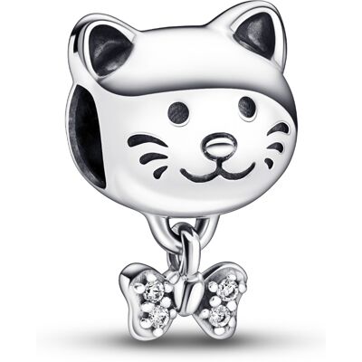 Pandora Moments Pet Cat & Bow Sterling silver berlock 792255C01 Pandora Moments Pet Cat & Bow Sterling silver berlock 792255C01