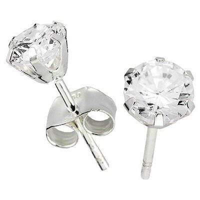 Silver Bar zirkon örhängen klar 3 mm 2381 Silver Bar zirkon örhängen klar 3 mm 2381