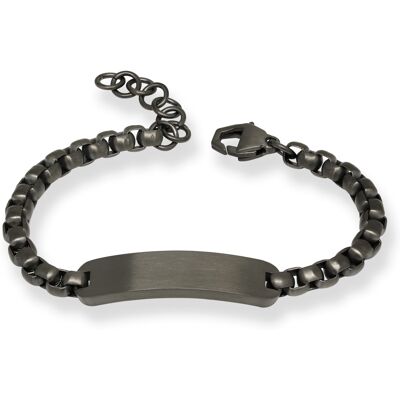 Ace Of Spades armband med gravyrplatta Gunmetal SSB-8644GP/19+3cm Ace Of Spades armband med gravyrplatta Gunmetal SSB-8644GP/19+3cm